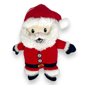Merry and Bright Santa Clause Grunting‎ Plush Dog Toy Winter Christmas Holiday